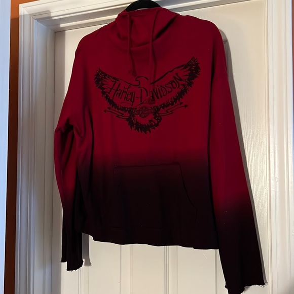 Harley-Davidson Tops - Red and black ombre Harley Davidson sweatshirt.